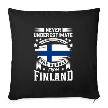 Finland Gift Holiday Lapland Home Finland - Sofa pillowcase 17,3'' x 17,3'' (45 x 45 cm) - black - Front