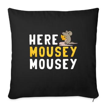 Mouse Mouse Gift Rat Rodent Mouse Lousemaus - Sofa pillowcase 17,3'' x 17,3'' (45 x 45 cm) - black - Front