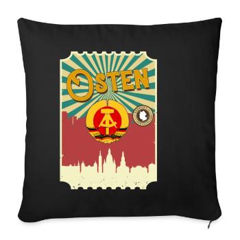 Ostdeutschland Tshirt Herren Ossi Dresden NVA DDR - Sofakissenbezug 45 x 45 cm - Schwarz - Vorne