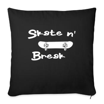 Skater Skateboard Gift Halfpipe Sk8 Ollie - Sofa pillowcase 17,3'' x 17,3'' (45 x 45 cm) - black - Front