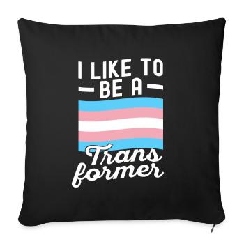 Transe Transgender Transsexuell Geschenk Queer - Sofakissenbezug 45 x 45 cm - Schwarz - Vorne
