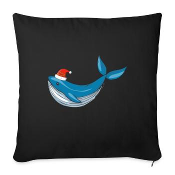 Vilaine baleine de Noël - Housse de coussin décorative 45 x 45 cm - noir - Devant