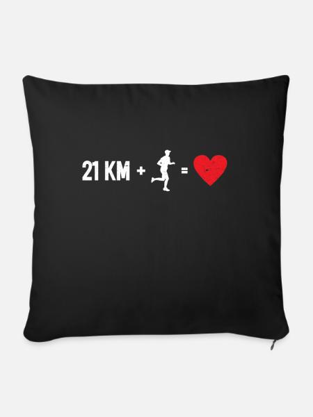 Halbmarathon-Läufer Marathonläufer Sportler - Sofakissenbezug 45 x 45 cm - Schwarz
