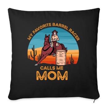 Barrel Racer Mom - Sofa pillowcase 17,3'' x 17,3'' (45 x 45 cm) - black - Front