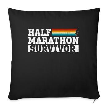 Survivant du semi-marathon - Coureur de semi-marathon - Housse de coussin décorative 45 x 45 cm - noir - Devant