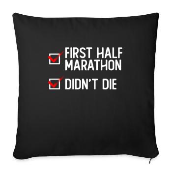 Semi-marathon Runner Jogger Running Jogging Cadeau - Housse de coussin décorative 45 x 45 cm - noir - Devant