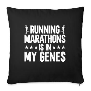 Running a marathon is in my genes Jogging - Sofa pillowcase 17,3'' x 17,3'' (45 x 45 cm) - black - Front