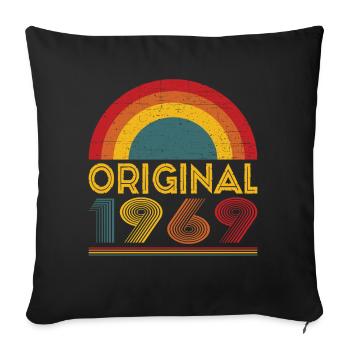 Vintage Original 1969 Cadeau 53ème Anniversaire - Housse de coussin décorative 45 x 45 cm - noir - Devant