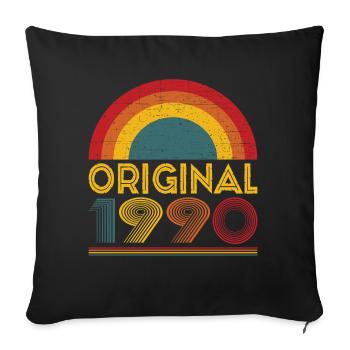 Vintage Original 1990 Cadeau pour 32ème anniversaire - Housse de coussin décorative 45 x 45 cm - noir - Devant
