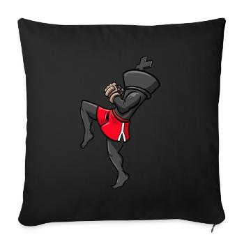 Martial Arts Kickboxer Chess Piece Kickboxing - Sofa pillowcase 17,3'' x 17,3'' (45 x 45 cm) - black - Front