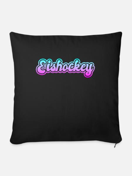 Eishockey - Sofakissenbezug 45 x 45 cm - Schwarz