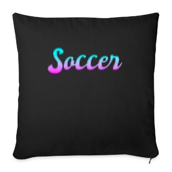 Soccer soccer - Housse de coussin décorative 45 x 45 cm - noir - Devant