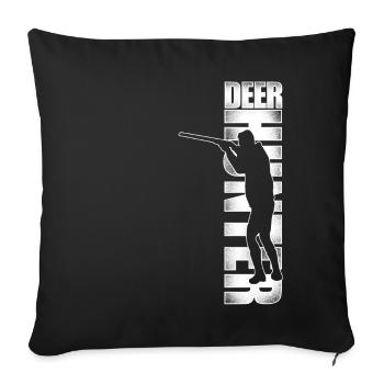 Buck Deer Hunting Hunter Vintage - Sofa pillowcase 17,3'' x 17,3'' (45 x 45 cm) - black - Front