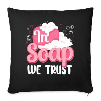 Soap Making Crafting In Soap We - Sofa pillowcase 17,3'' x 17,3'' (45 x 45 cm) - black - Front