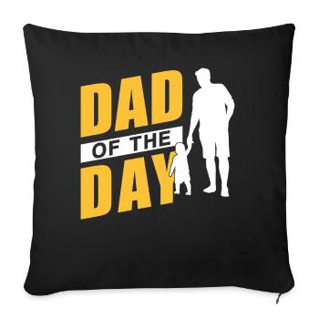 Père de la journée Fête des Pères Papa Dictons - Housse de coussin décorative 45 x 45 cm - noir - Devant