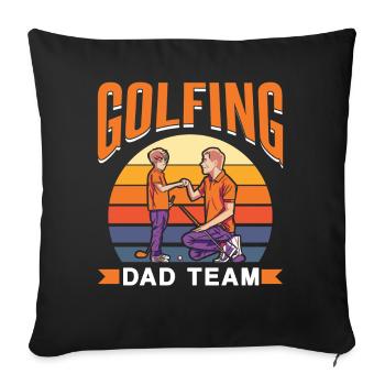 Golf Père Équipe Golfeur Golf Papa Papi Fête des Pères - Housse de coussin décorative 45 x 45 cm - noir - Devant