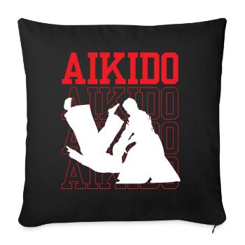 Aikido Fighter Martial Arts Lovers Martial Arts - Sofa pillowcase 17,3'' x 17,3'' (45 x 45 cm) - black - Front