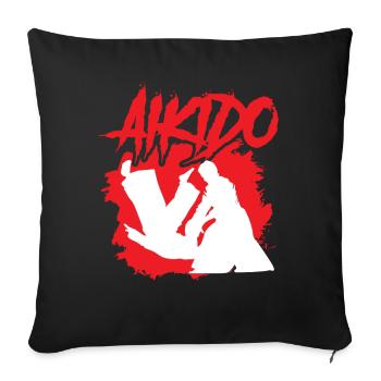 Aikido Martial Arts Fighter Martial Arts Lovers - Sofa pillowcase 17,3'' x 17,3'' (45 x 45 cm) - black - Front