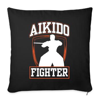Aikido Fighter Martial Arts Martial Arts Lovers - Sofa pillowcase 17,3'' x 17,3'' (45 x 45 cm) - black - Front