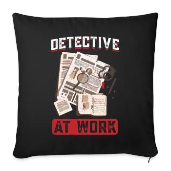 Détective au travail - Housse de coussin décorative 45 x 45 cm - noir - Devant
