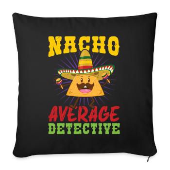 Nacho Détective moyen - Housse de coussin décorative 45 x 45 cm - noir - Devant