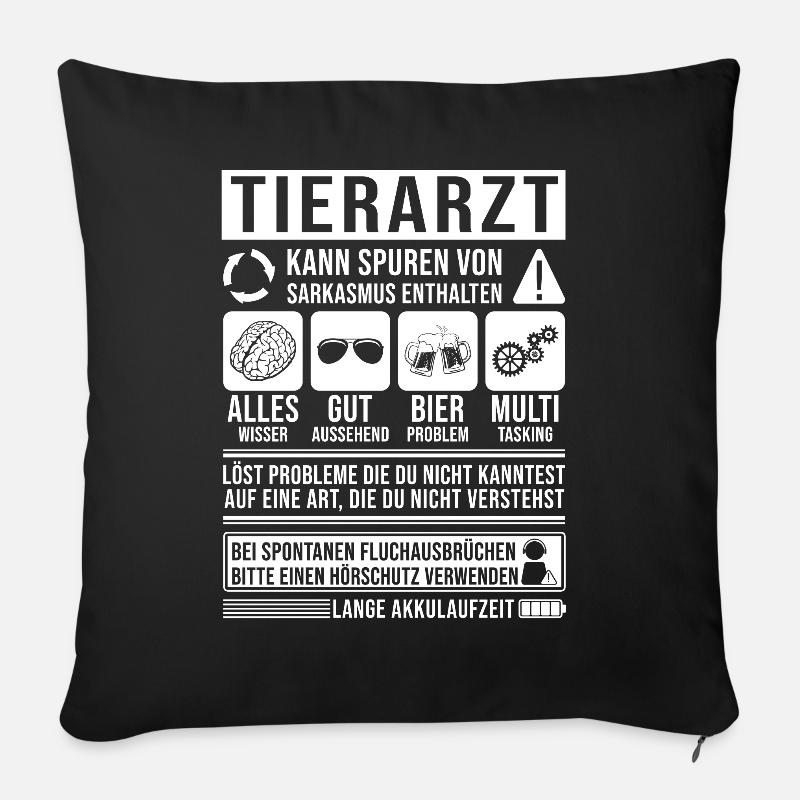 Tierarzt Spruch lustig - Sofakissenbezug 45 x 45 cm - Schwarz