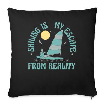 Sailor Sail Boat Sailing Ship Sailing Yacht - Sofa pillowcase 17,3'' x 17,3'' (45 x 45 cm) - black - Front