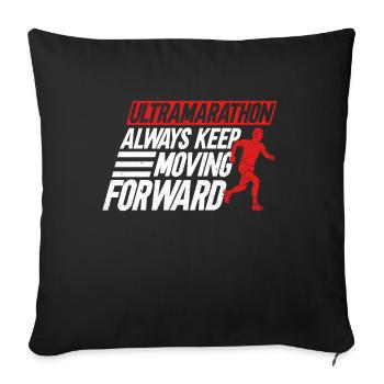 Ultramarathon Always forward Ultramarathon - Sofa pillowcase 17,3'' x 17,3'' (45 x 45 cm) - black - Front