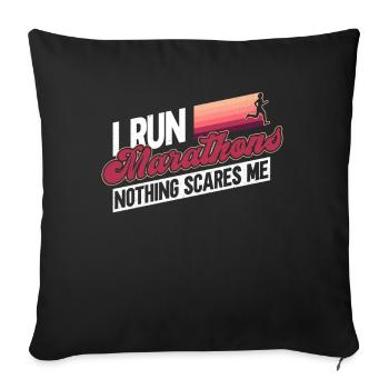 Je cours un marathon, rien ne me fait peur - Housse de coussin décorative 45 x 45 cm - noir - Devant