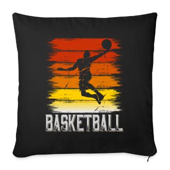 Basketteur Basketteur Dunking Vintage Retro - Housse de coussin décorative 45 x 45 cm - noir - Devant