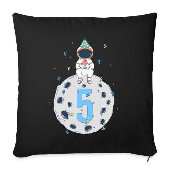 Fête d’anniversaire de l’espace du 5ème anniversaire - Housse de coussin décorative 45 x 45 cm - noir - Devant