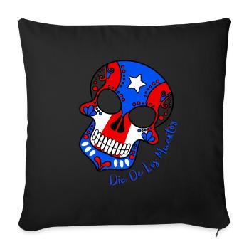 Sugar Skull Fier Portoricain - Housse de coussin décorative 45 x 45 cm - noir - Devant
