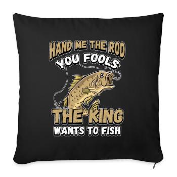 Hands Me The Rod Fools Le roi va pêcher - Housse de coussin décorative 45 x 45 cm - noir - Devant