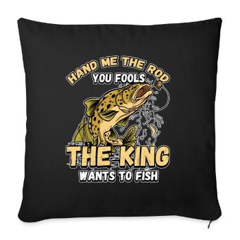 Hands Me The Rod Fools Le roi va pêcher - Housse de coussin décorative 45 x 45 cm - noir - Devant