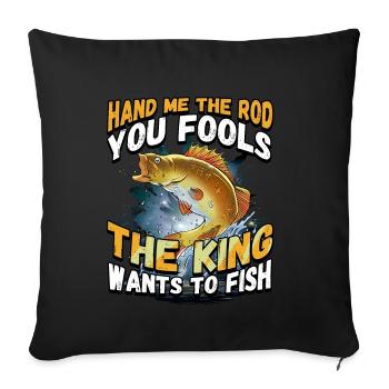 Hands Me The Rod Fools Le roi va pêcher - Housse de coussin décorative 45 x 45 cm - noir - Devant