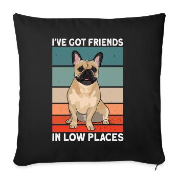 Français Bouledogue - Housse de coussin décorative 45 x 45 cm - noir - Devant