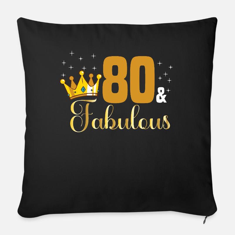 80 and Fabulous - 1942 Königin 80. Geburtstag - Sofakissenbezug 45 x 45 cm - Schwarz