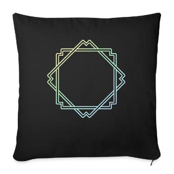 Décoration de cadre carré coloré - Housse de coussin décorative 45 x 45 cm - noir - Devant