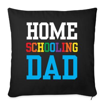 Homeschooling Father Papa Homeschool Father's Day - Sofa pillowcase 17,3'' x 17,3'' (45 x 45 cm) - black - Front