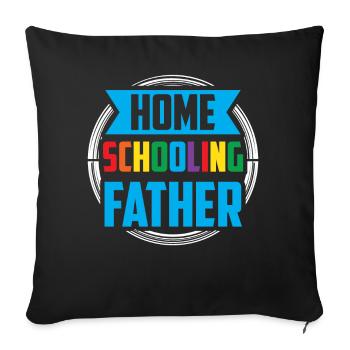 Father With HomeSchool Homeschool Father's Day Dad - Sofa pillowcase 17,3'' x 17,3'' (45 x 45 cm) - black - Front