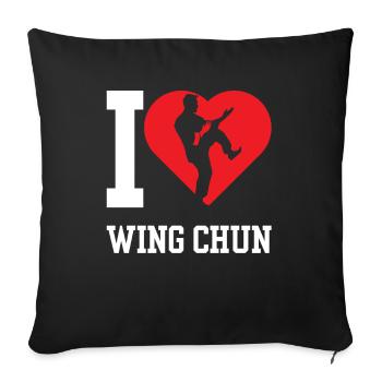 Ich Liebe Wing Chun Trainer Kampfsport Kampfkunst - Sofakissenbezug 45 x 45 cm - Schwarz - Vorne