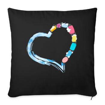 Soap Making Crafting Heart - Sofakissenbezug 45 x 45 cm - Schwarz - Vorne
