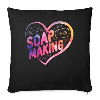 Soap Making Crafting Heart - Sofakissenbezug 45 x 45 cm - Schwarz - Vorne