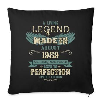 August 1959 Vintage Birthday - Sofa pillowcase 17,3'' x 17,3'' (45 x 45 cm) - black - Front