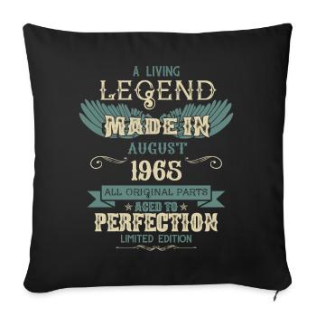 Août 1965 Vintage Anniversaire - Housse de coussin décorative 45 x 45 cm - noir - Devant