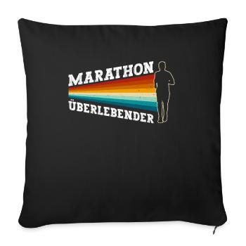 Marathon Überlebender - Marathon Läufer Joggen - Sofakissenbezug 45 x 45 cm - Schwarz - Vorne