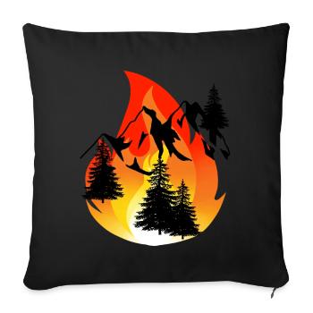 Inferno Fire Nature Fire Nature Conservation Forest Mountains - Sofa pillowcase 17,3'' x 17,3'' (45 x 45 cm) - black - Front