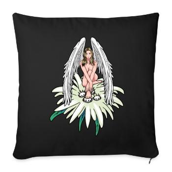 Heavenly Angel Edelweiss Austria Guardian Angel - Sofa pillowcase 17,3'' x 17,3'' (45 x 45 cm) - black - Front