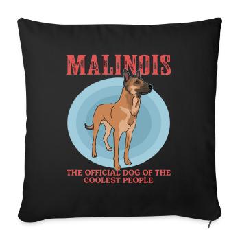Malinois Cadeau Chien de Berger Belge - Housse de coussin décorative 45 x 45 cm - noir - Devant