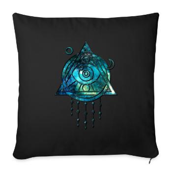 Sacred Geometry Cosmos Symbol Wicca Spiritual - Sofa pillowcase 17,3'' x 17,3'' (45 x 45 cm) - black - Front